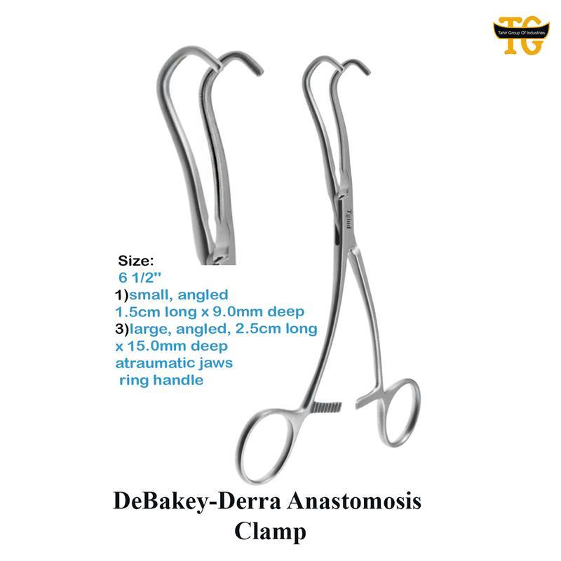 DeBakey-Derra Anastomosis Clamp, surgical instruments, TGI's own catalog photograph