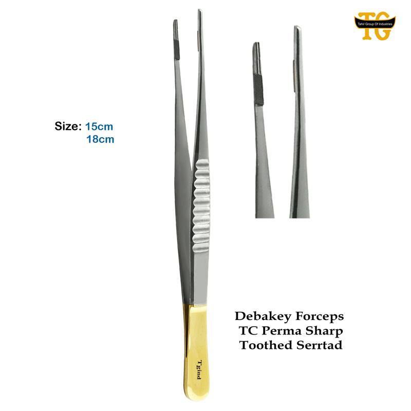 Debakey Forceps TC, surgical instruments, TGI's own catalog photograph