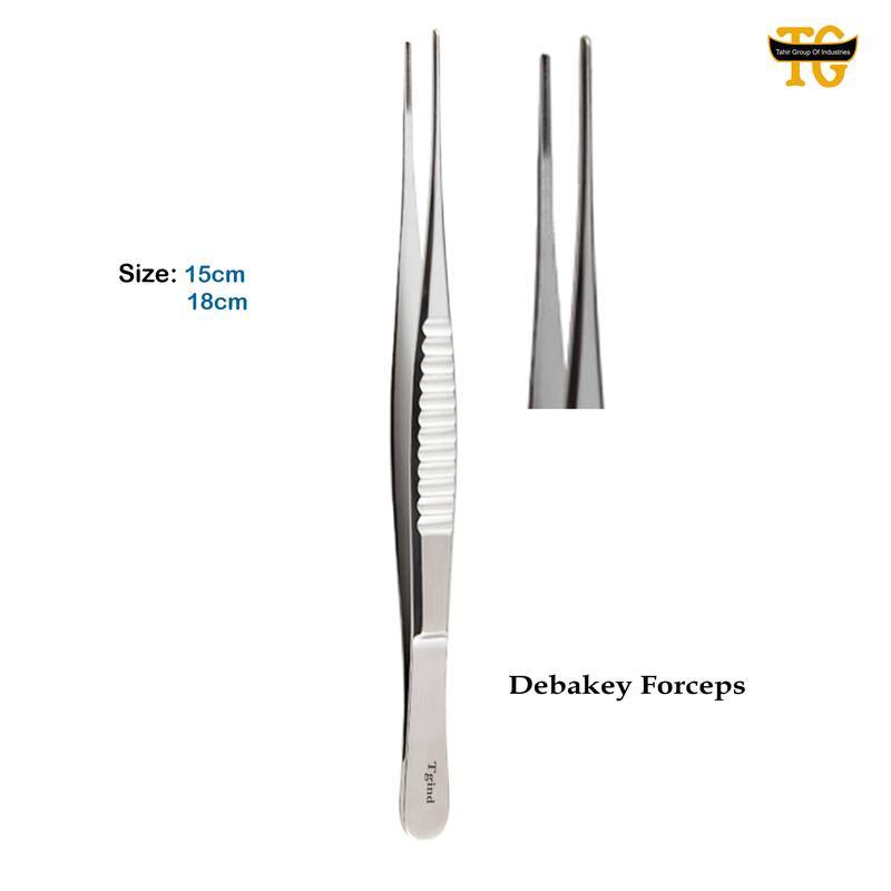 Debakey Forceps, surgical instruments, TGI's own catalog photograph