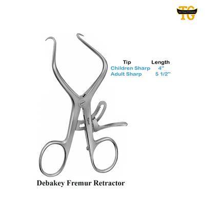 Debakey Femur Retractor, surgical instruments, TGI's own catalog photograph