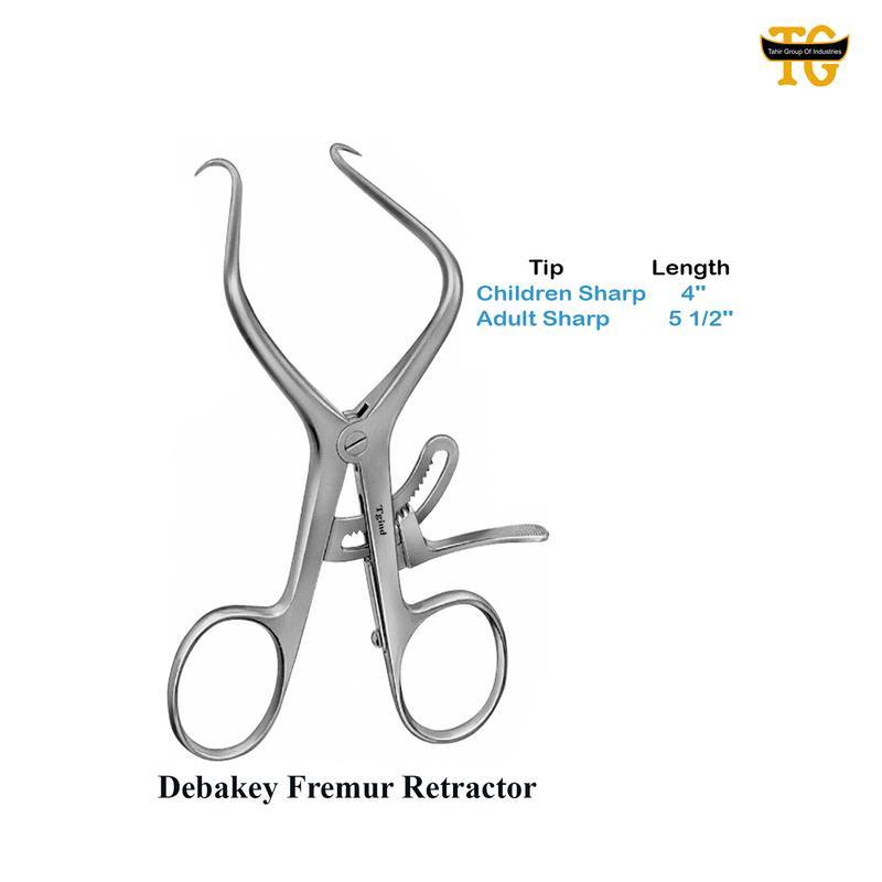 Debakey Femur Retractor, surgical instruments, TGI's own catalog photograph
