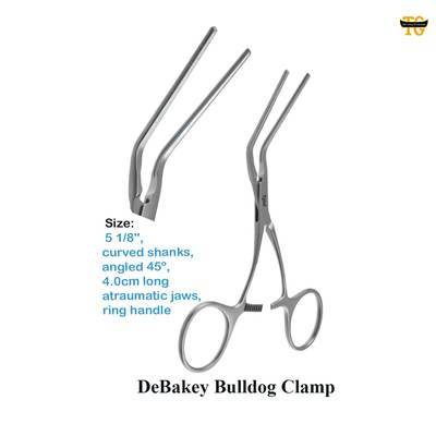 DeBakey Bulldog Clamp, surgical instruments, TGI's own catalog photograph