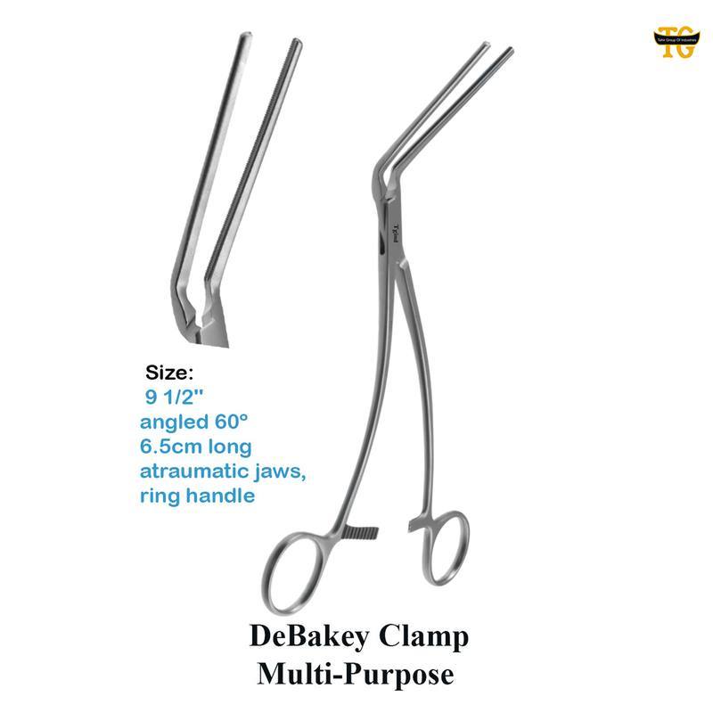Debakey Multipurpose Clamp, surgical instruments, TGI's own catalog photograph