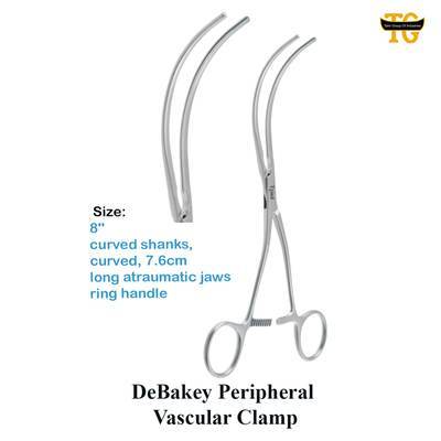 Debakey Peripheral Clamp, surgical instruments, TGI's own catalog photograph