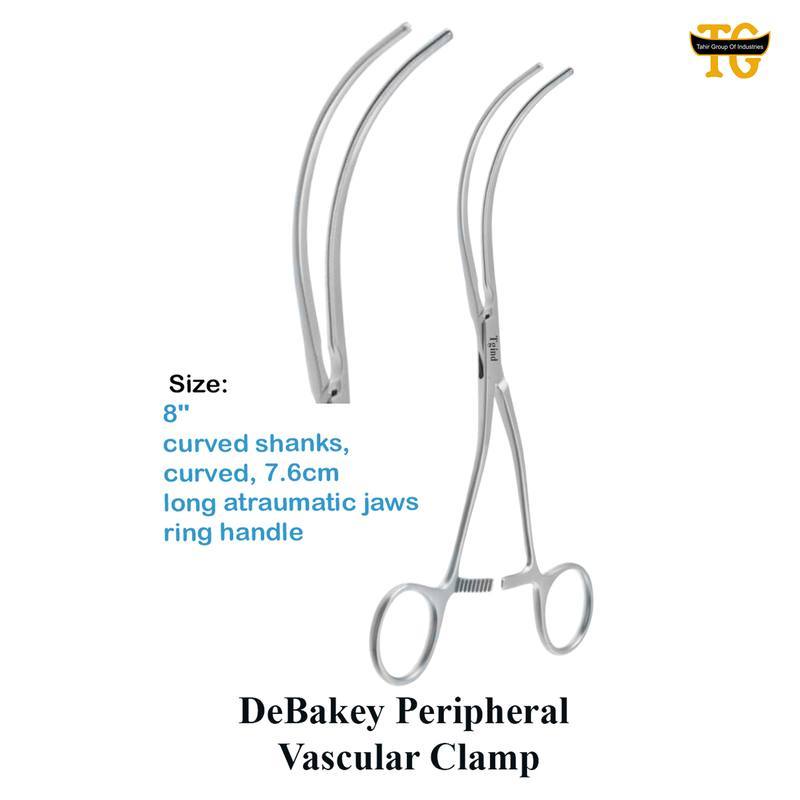 Debakey Peripheral Clamp, surgical instruments, TGI's own catalog photograph