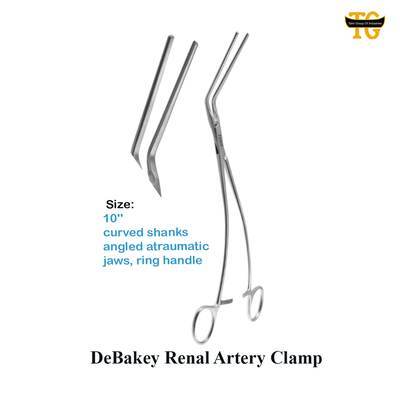 Debakey Renal Clamp, surgical instruments, TGI's own catalog photograph
