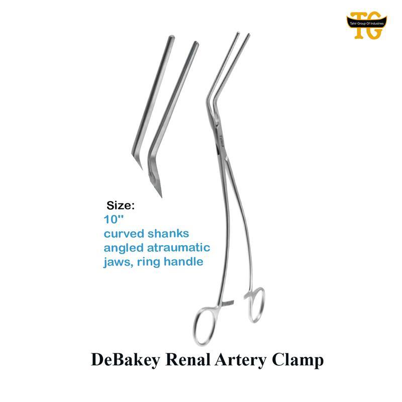 Debakey Renal Clamp, surgical instruments, TGI's own catalog photograph