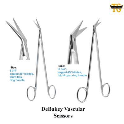 DeBakey Vascular Scissors, surgical instruments, TGI's own catalog photograph
