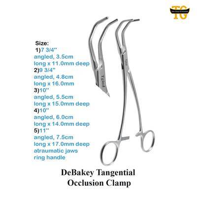 Debakey Tangential Clamp, surgical instruments, TGI's own catalog photograph