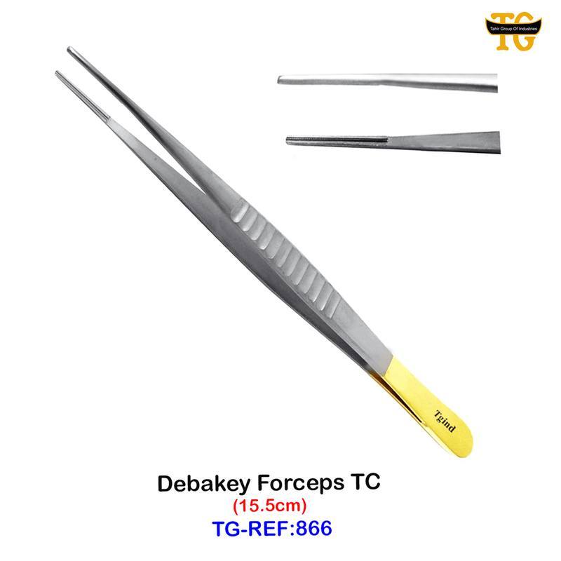 Debakey Forceps TC, dental instruments, TGI's own catalog photograph