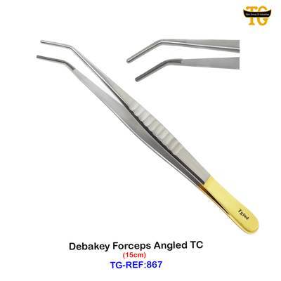 Debakey Forceps Angled TC, dental instruments, TGI's own catalog photograph