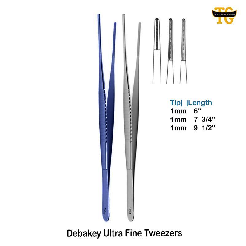 Debakey Ultra Fine Forceps, surgical instruments, TGI's own catalog photograph