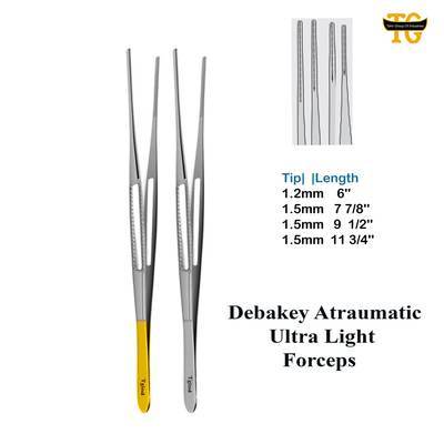 Debakey Ultra Light Forceps, surgical instruments, TGI's own catalog photograph