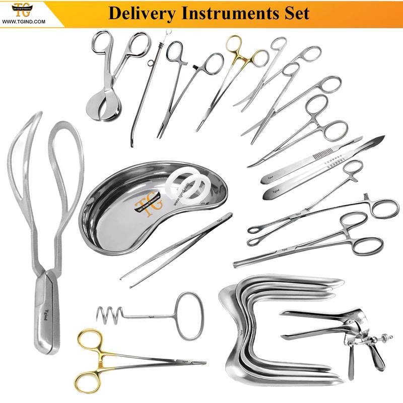 Delivery Instrument Set, gynecology instruments, TGI's own catalog photograph