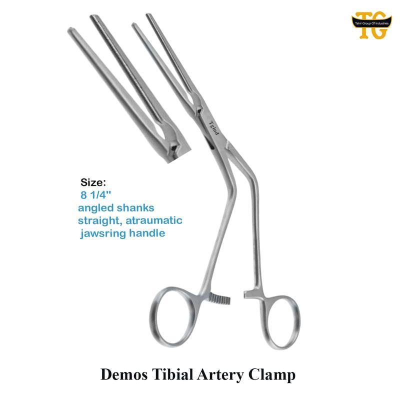 Demos Tibial Clamp, surgical instruments, TGI's own catalog photograph