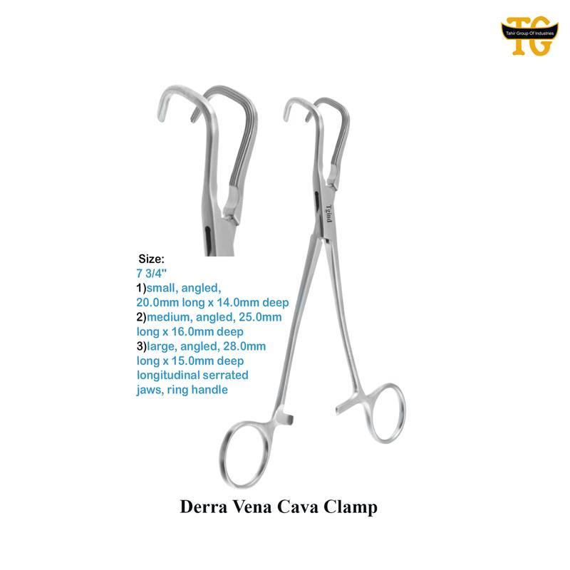 Dera Vena Clamp, surgical instruments, TGI's own catalog photograph