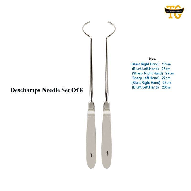 Deschamps Needle Set Of 8, surgical instruments, TGI's own catalog photograph