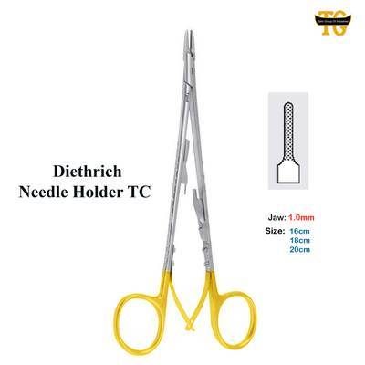 Diethrich Needle Holder TC, surgical instruments, TGI's own catalog photograph