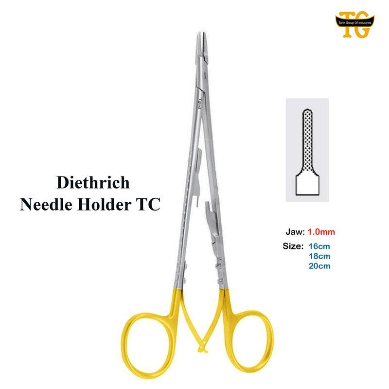 Diethrich Needle Holder TC, surgical instruments, TGI's own catalog photograph