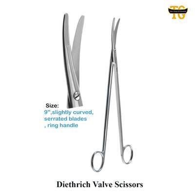 Diethrich Valve Scissors, surgical instruments, TGI's own catalog photograph