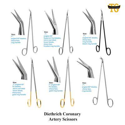 Diethrich Scissors, surgical instruments, TGI's own catalog photograph