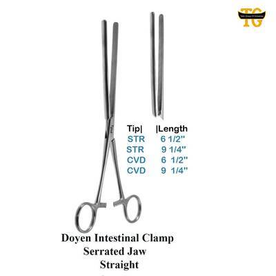 Doyen Intestinal Clamp, surgical instruments, TGI's own catalog photograph