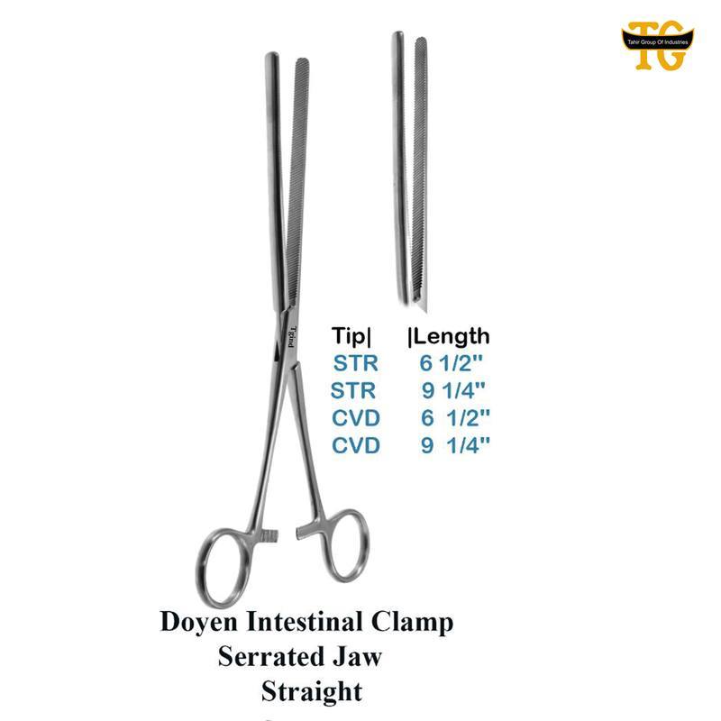 Doyen Intestinal Clamp, surgical instruments, TGI's own catalog photograph