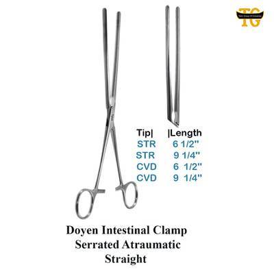 Doyen Intestinal Clamp, surgical instruments, TGI's own catalog photograph
