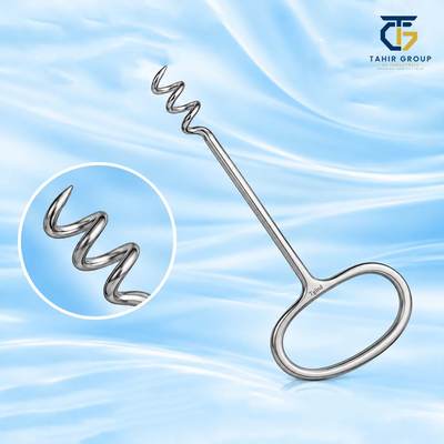 Doyen Myoma Screw, gynecology instruments, TGI's own catalog photograph