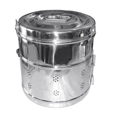 Dressing Drum, hollowware and sterilization boxes, TGI's own catalog photograph