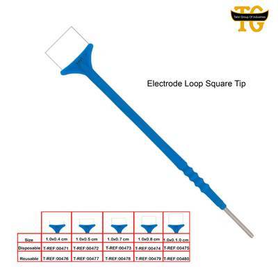 Electrode Loop Square Tip, electrosurgical instruments, TGI's own catalog photograph