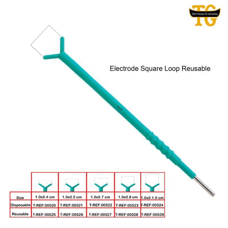 Electrode Loop Square Tip Reusable, electrosurgical instruments, TGI's own catalog photograph