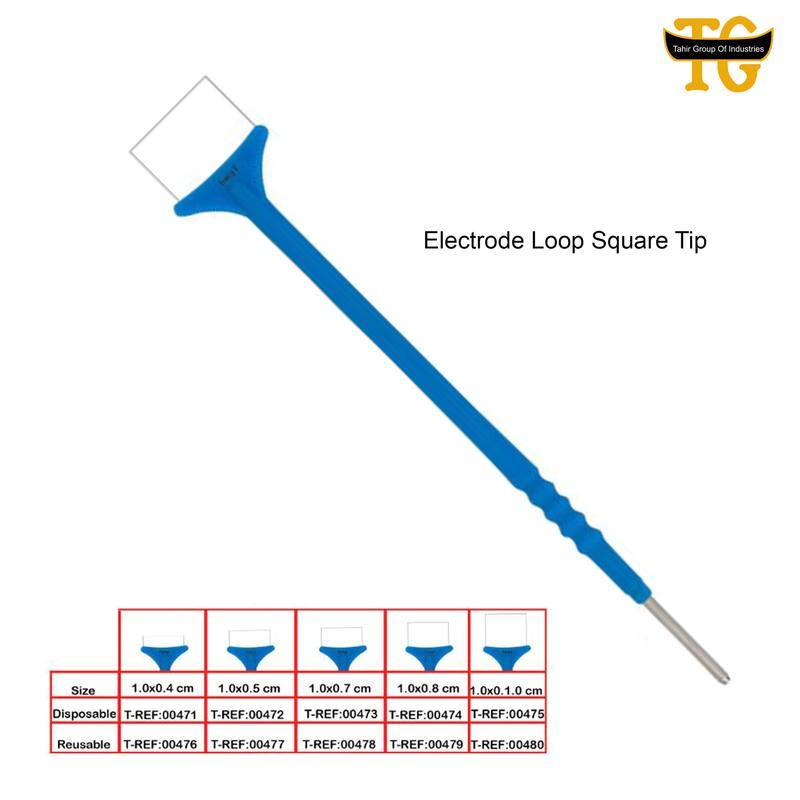 Electrode Loop Square Tip, electrosurgical instruments, TGI's own catalog photograph