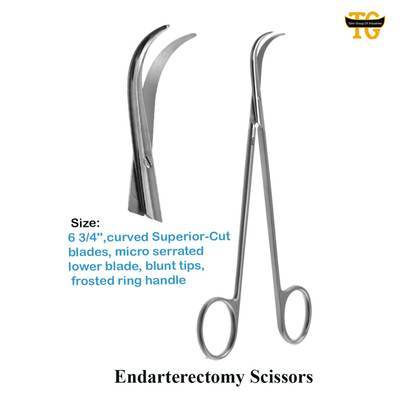 Endarterectomy Scissors, surgical instruments, TGI's own catalog photograph