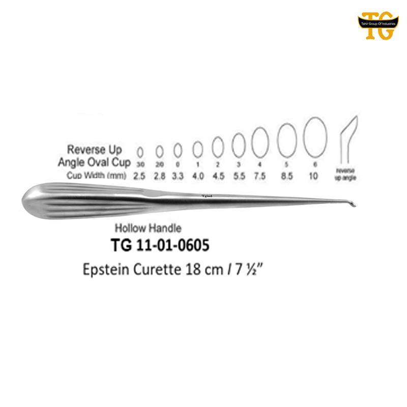 Epstein Curette, orthopedic instruments, TGI's own catalog photograph