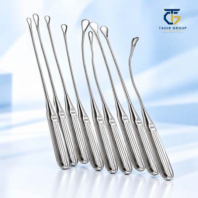 Evans Metal Uterine Curette, gynecology instruments, TGI's own catalog photograph
