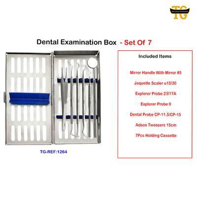 Dental Examination Box - Set Of 7, dental instruments, TGI's own catalog photograph