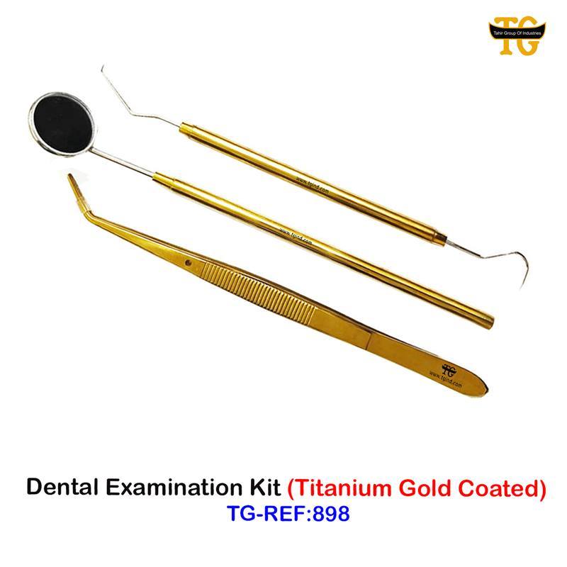 Dental Examination Kit (Titanium Gold Coated), dental instruments, TGI's own catalog photograph