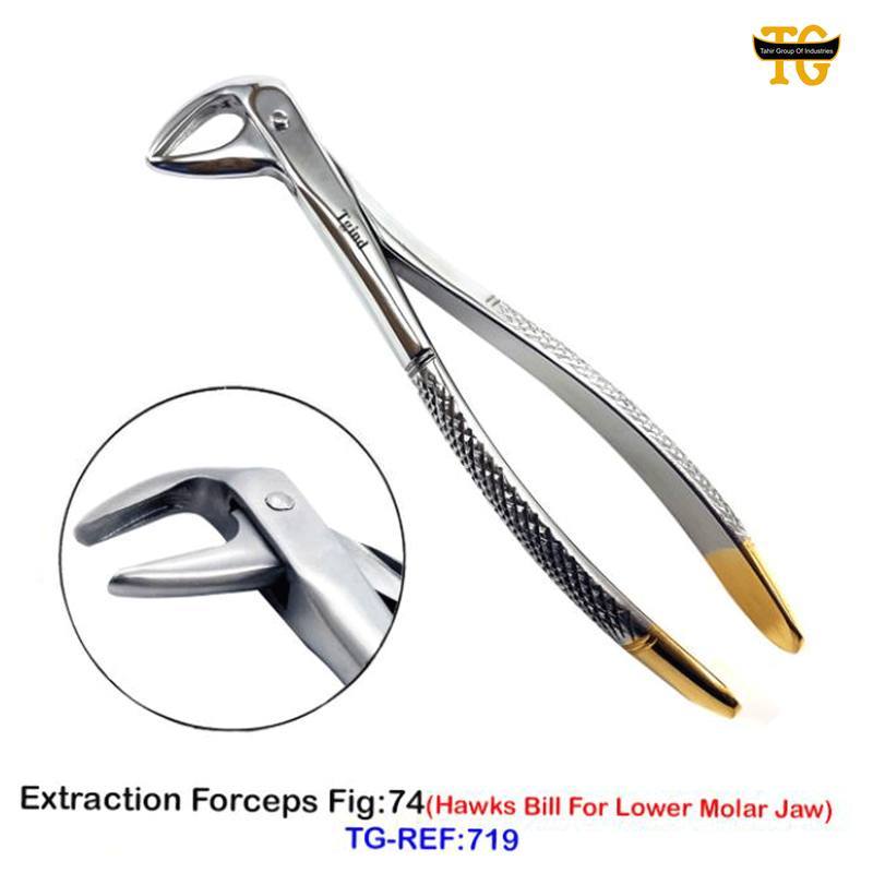 Extraction Forceps Fig:74, dental instruments, TGI's own catalog photograph