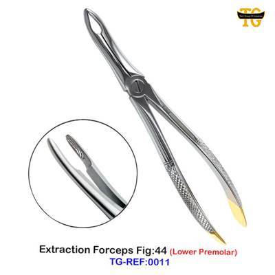 Extraction Forceps Fig:44, dental instruments, TGI's own catalog photograph