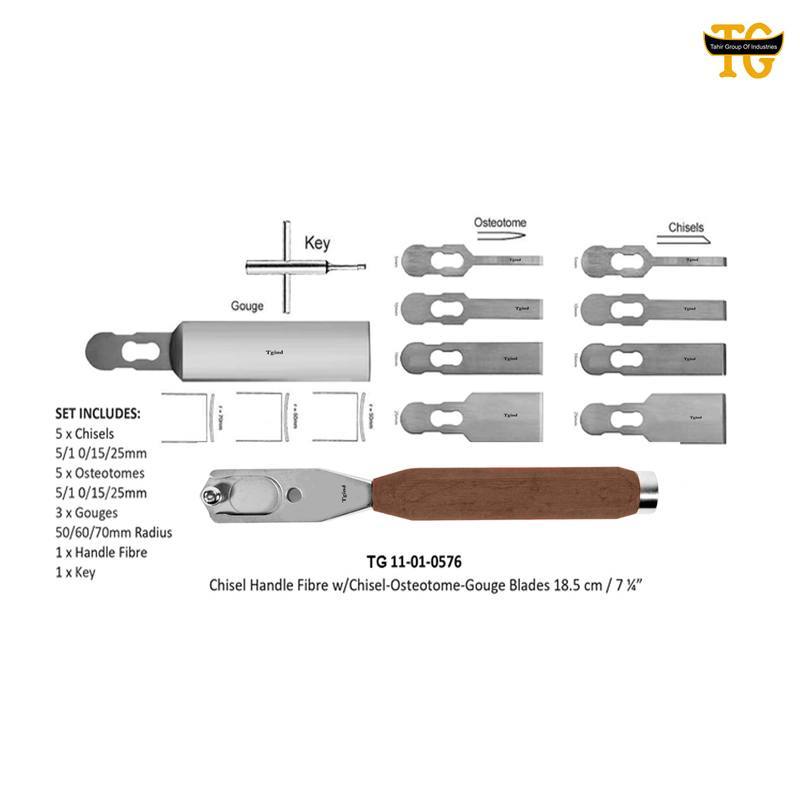 Fiber Handle Chisel, orthopedic instruments, TGI's own catalog photograph