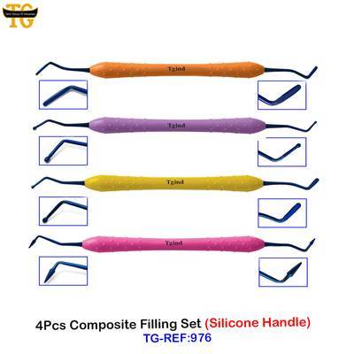 4Pcs Composite Filling Set (Silicone Handle), dental instruments, TGI's own catalog photograph