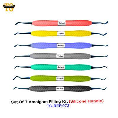 Set Of 7 Amalgam Filling Kit, dental instruments, TGI's own catalog photograph