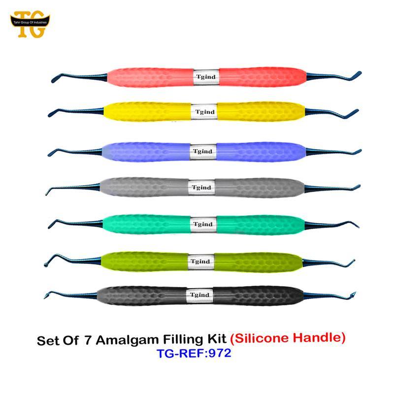 Set Of 7 Amalgam Filling Kit, dental instruments, TGI's own catalog photograph