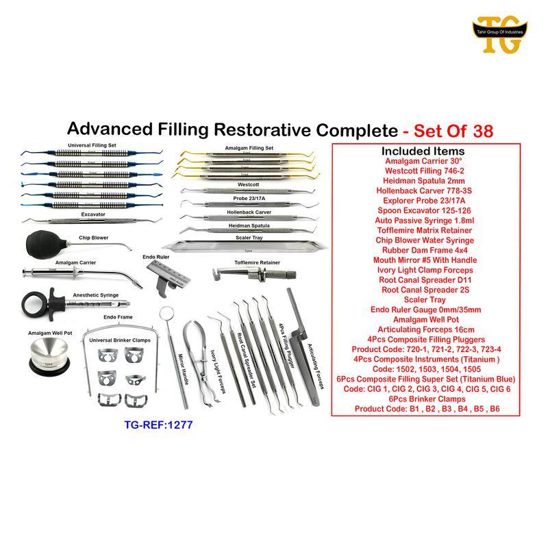 Filling Restorative Kit, dental instruments, TGI's own catalog photograph