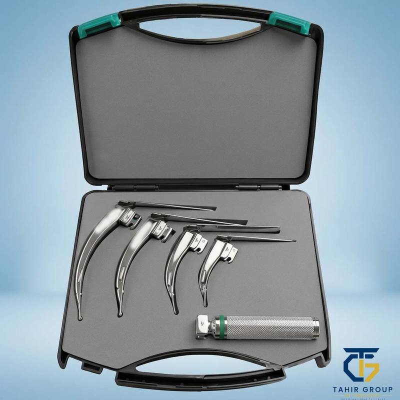 Laryngoscope Handle and Blade Set, diagnostic instruments, TGI's own catalog photograph