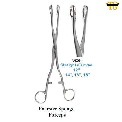 Foerster Sponge Forceps, surgical instruments, TGI's own catalog photograph
