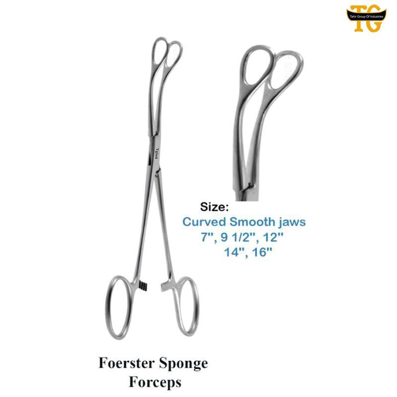 Foerster Sponge Forceps, surgical instruments, TGI's own catalog photograph