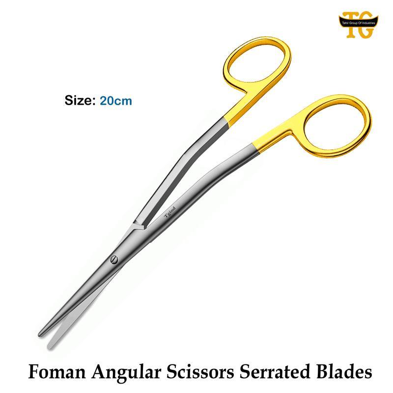 Foman Angular Scissors TC, surgical instruments, TGI's own catalog photograph