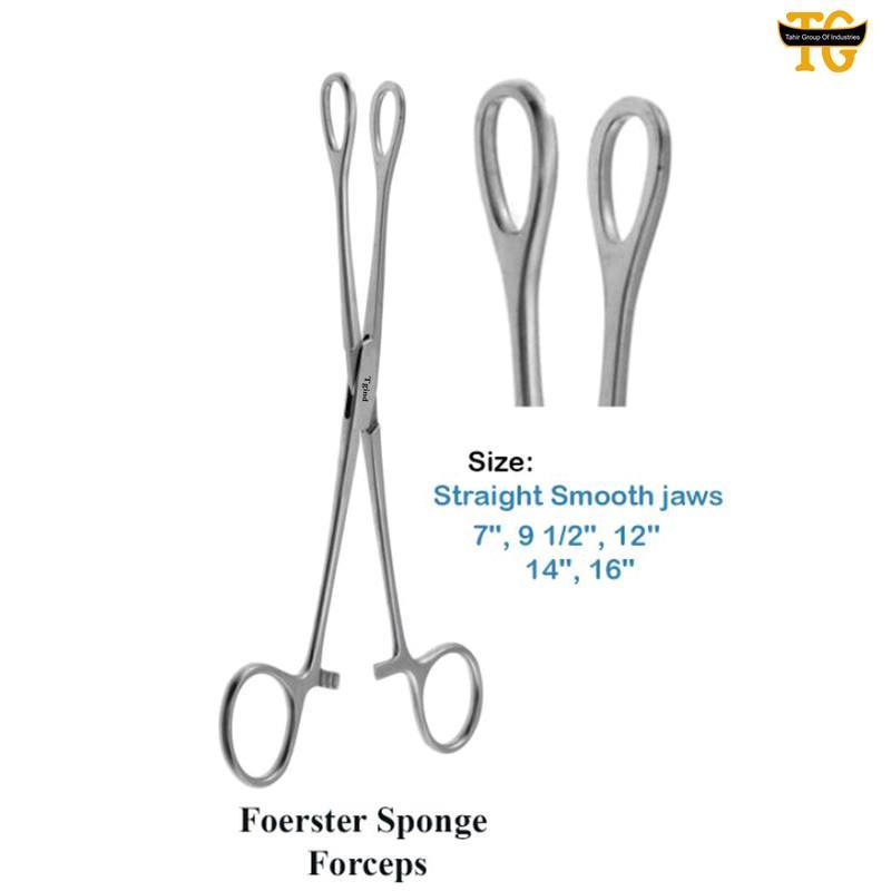 Foerster Sponge Forceps, surgical instruments, TGI's own catalog photograph